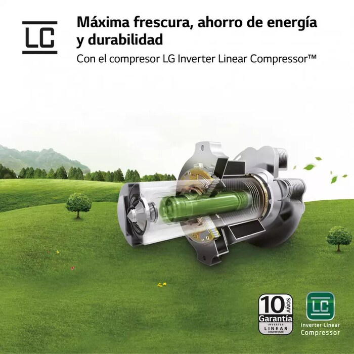 LG Set Frigorífico y congelador, 186cm, clasificación D, Inox antihuellas, GM617MBCSF.SET